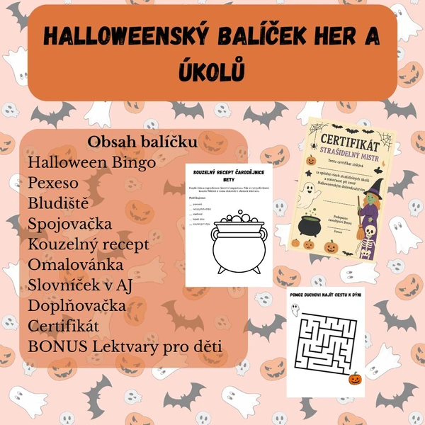 Halloweenský balíček her a aktivit