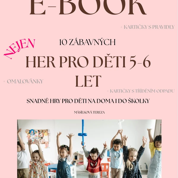 Ebook hry pro děti 5-6 let + kartičky s pravidly, záchranné složky, třídění odpadu, omalovánky