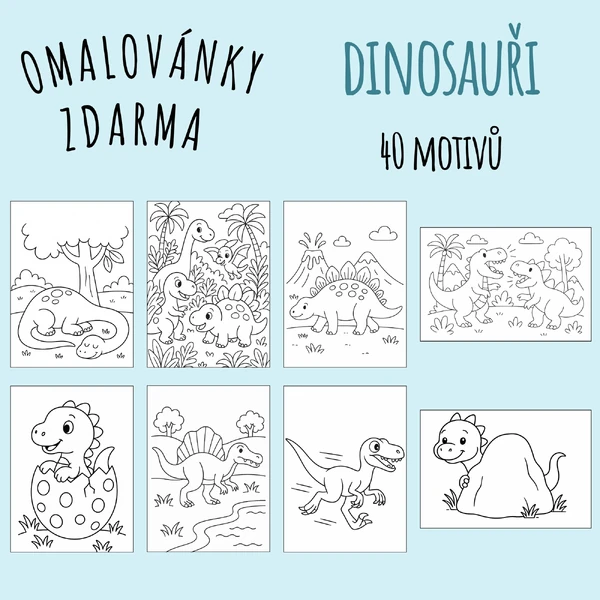 Omalovánky ZDARMA - DINOSAUŘI 