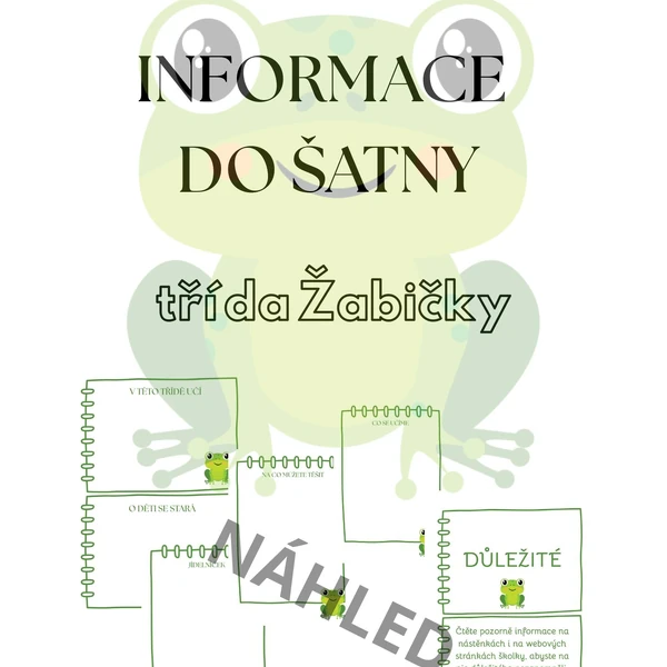 Informační cedulky - třída Žabičky