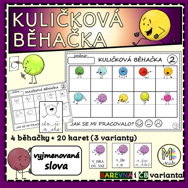 KULIČKOVÁ BĚHAČKA - VYJMENOVANÁ SLOVA