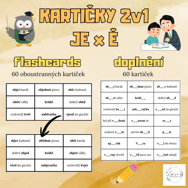KARTIČKY 2v1 - ě/je