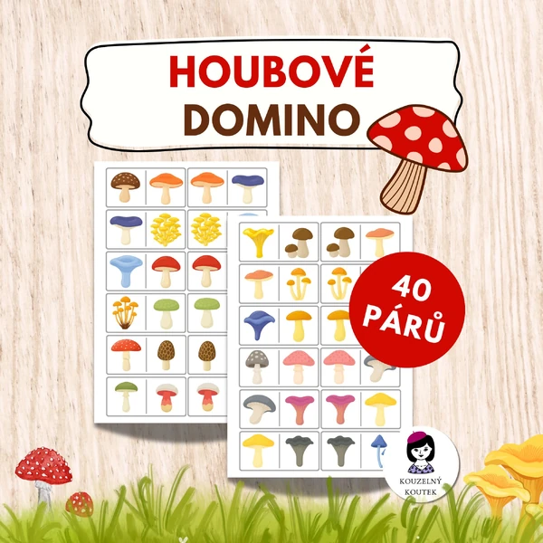 Podzimní domino | houbové domino | houby | les | podzimní hra, kooperativní hra