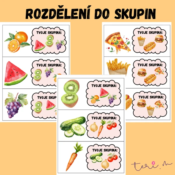 KARTIČKY K ROZDĚLENÍ DO SKUPIN