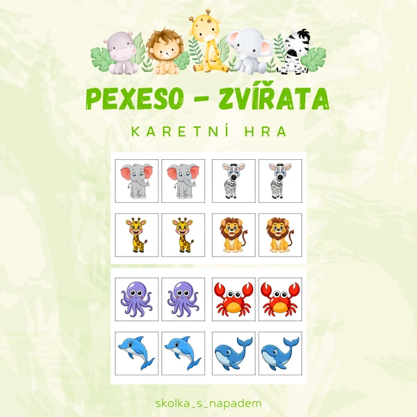 Pexeso - zvířata