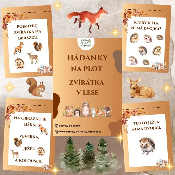 Hádanky na plot - Zvířátka v lese 
