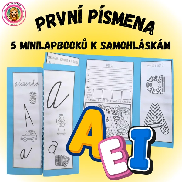 První písmena - 5 minilapbooků k samohláskám