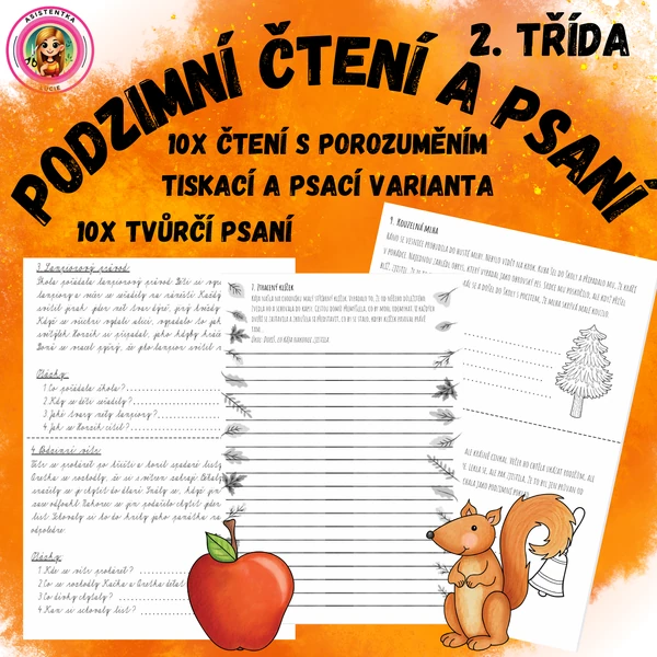 Podzimní čtení a psaní pro 2. třídu - čtení s porozuměním a tvůrčí psaní