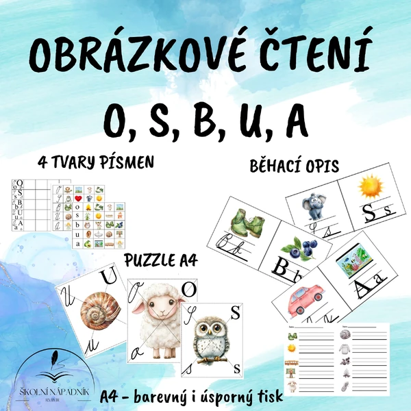 Čtecí karty OSBUA + běhací opis + puzzle