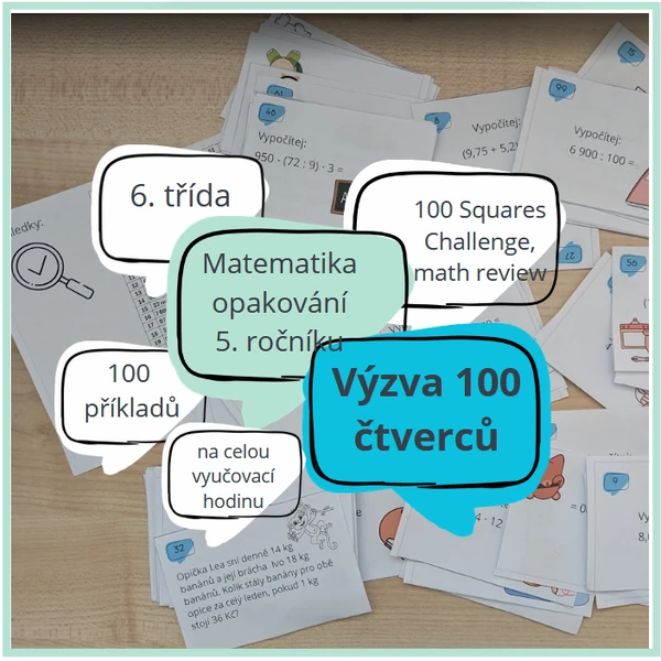 Ma - Výzva 100 čtverců - opakování učiva 5. třídy