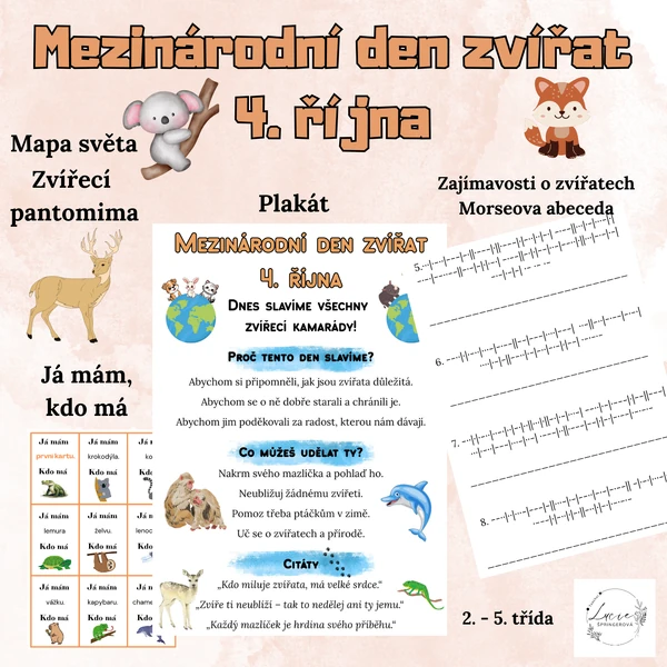 MEZINÁRODNÍ DEN ZVÍŘAT - 4. října