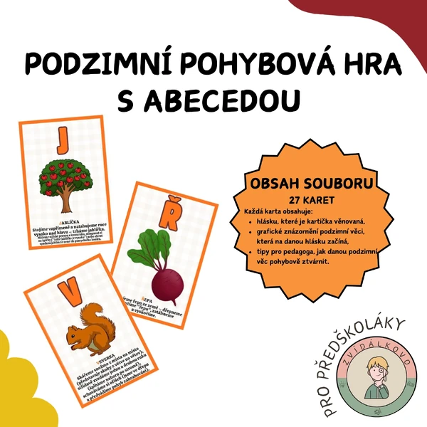 Podzimní pohybová hra s abecedou
