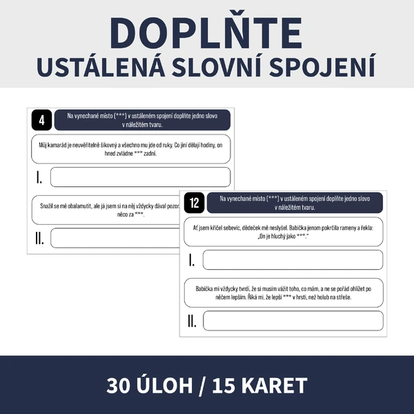 USTÁLENÁ SLOVNÍ SPOJENÍ (přijímačková úloha)