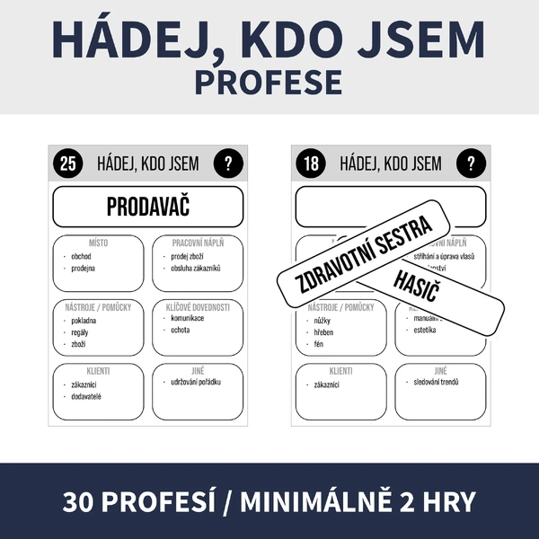 HÁDEJ, KDO JSEM - PROFESE, POVOLÁNÍ