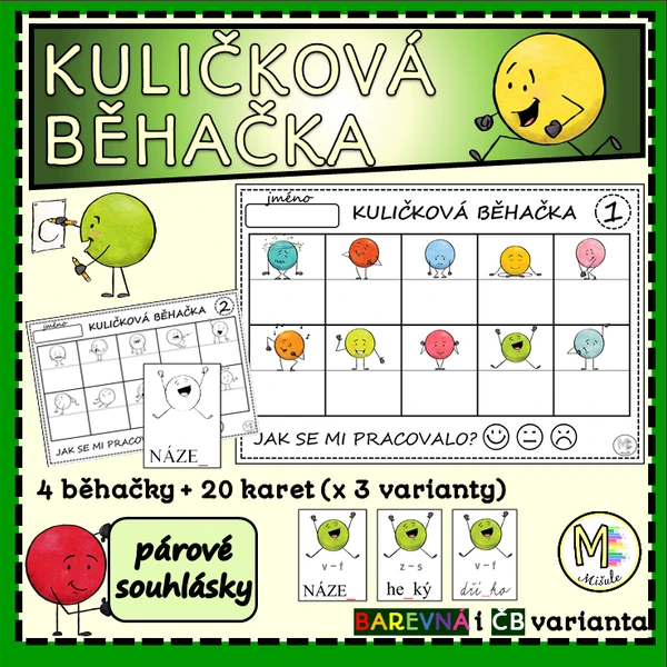 KULIČKOVÁ BĚHAČKA - PÁROVÉ SOUHLÁSKY
