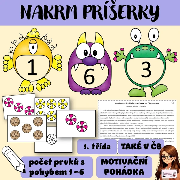 Nakrm příšerku - počítání prvků do 6 