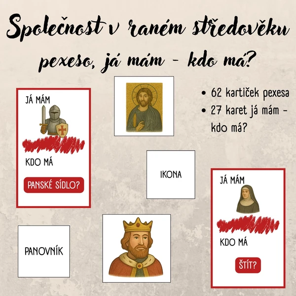 Společnost v raném středověku - pexeso, já mám - kdo má?