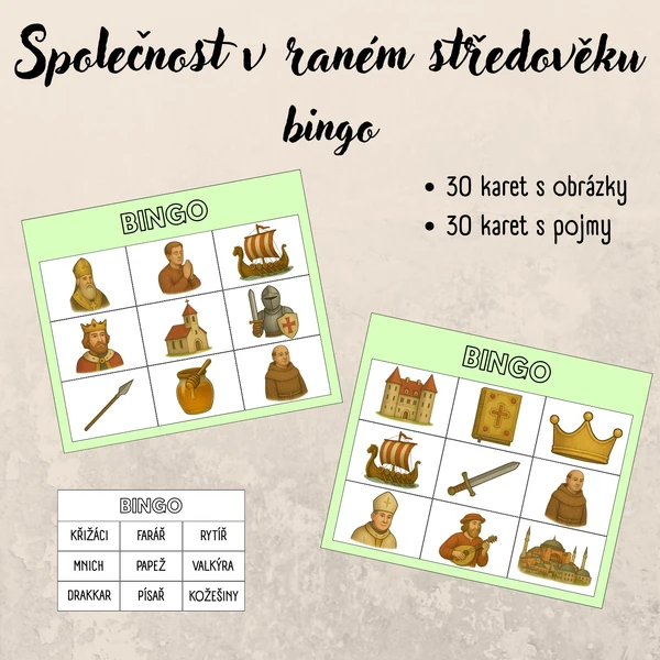 Společnost v raném středověku - bingo
