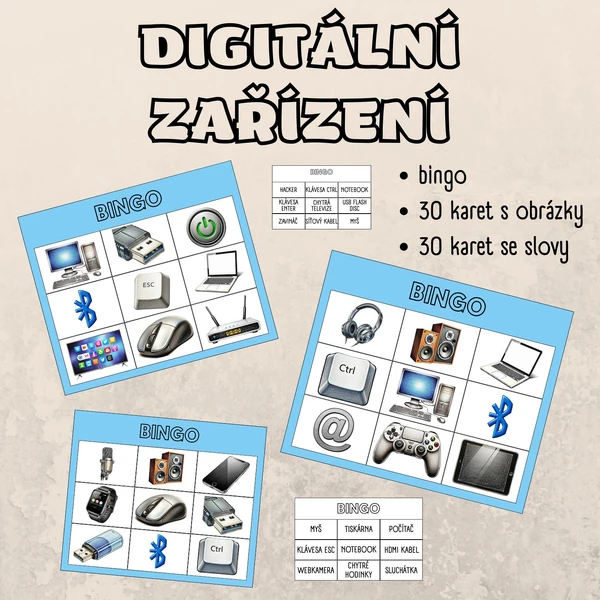 Informatika - digitální zařízení - bingo