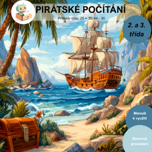 PIRÁTSKÉ POČÍTÁNÍ - příklady typu 25 + 30, 64 - 30.