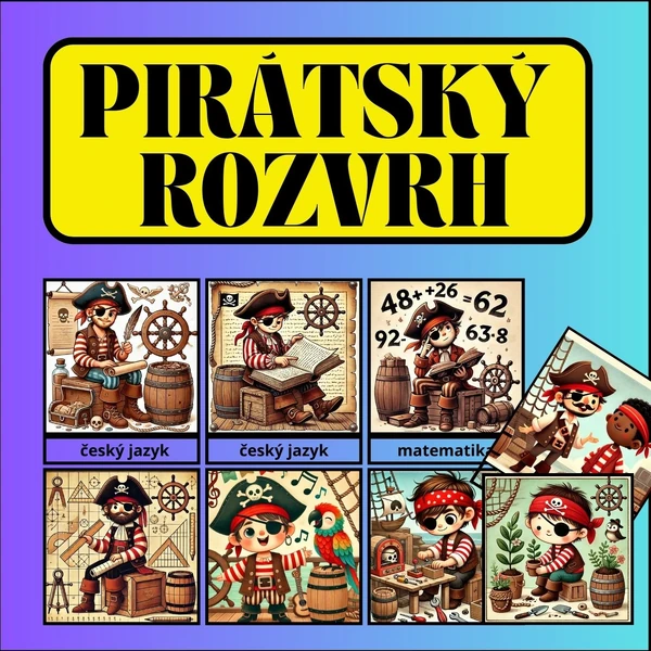 ROZVRH HODIN - TÉMA PIRÁTI - k doplnění celoroční hry
