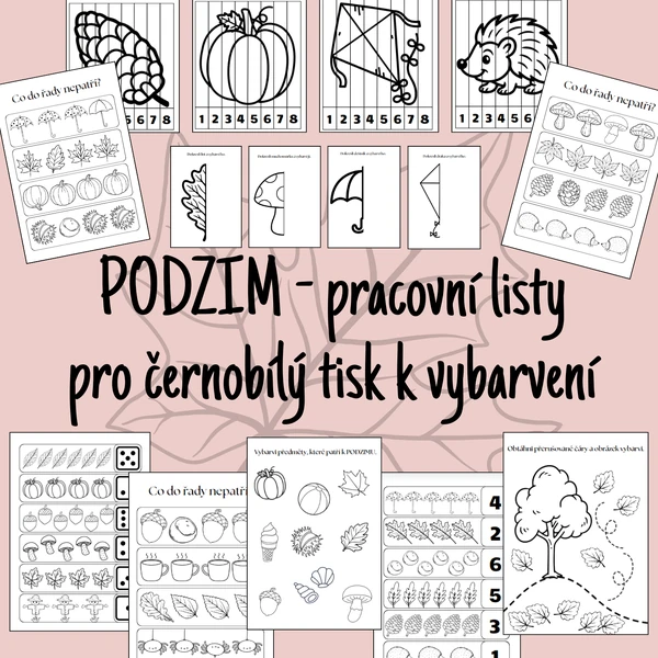 PODZIM pracovní listy k vybarvení