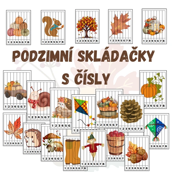 Podzimní skládačky s čísly