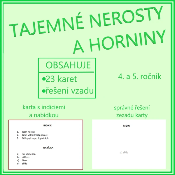 Tajemné nerosty (minerály) a horniny 