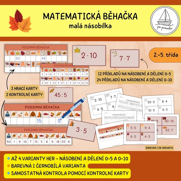 Podzimní matematická běhačka - malá násobilka