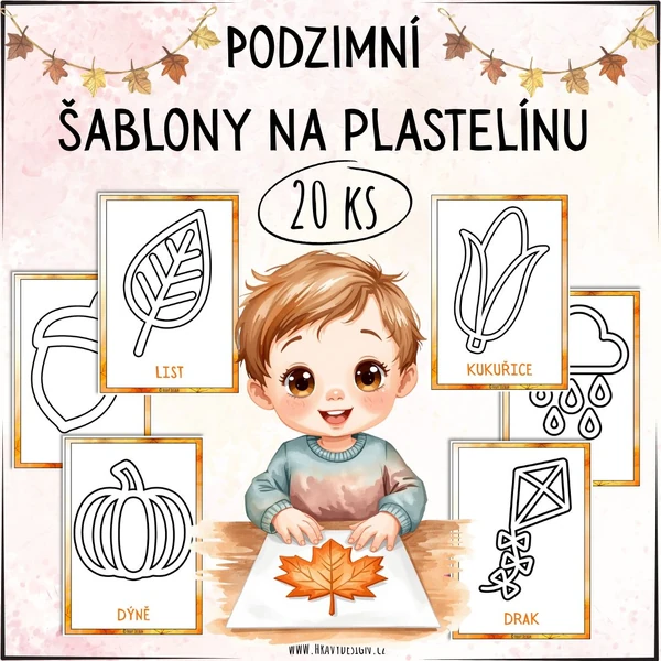 Podzimní šablony na plastelínu