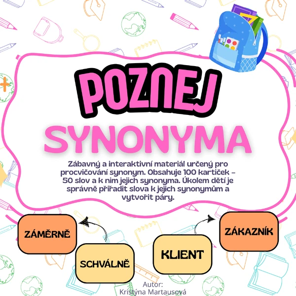 Poznej synonyma! - 100 kartiček 