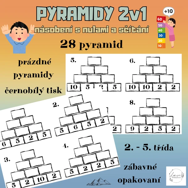 PYRAMIDY 2v1 - sčítání a násobení