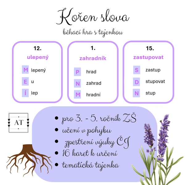 Kořen slova - běhací hra s tajenkou