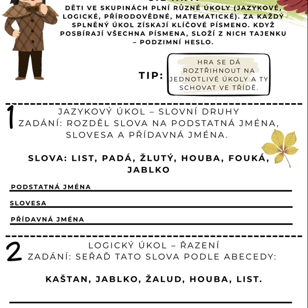 Podzimní sada - český jazyk
