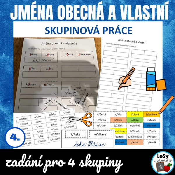 Jména obecná a vlastní - skupinová práce