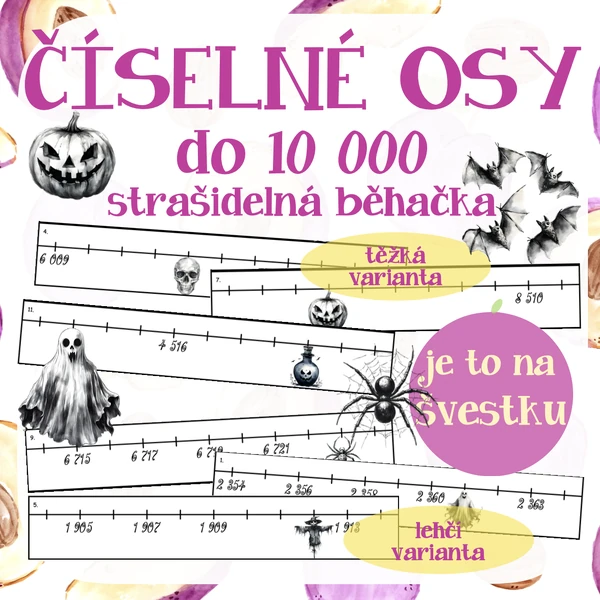 Číselné osy do 10 000 - strašidelná běhačka