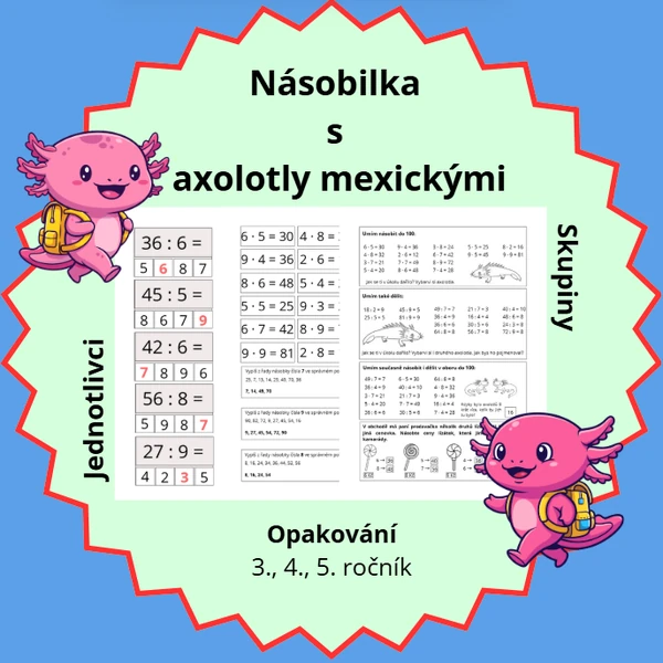 Násobilka s axolotly mexickými (Násobíme a dělíme hravě)