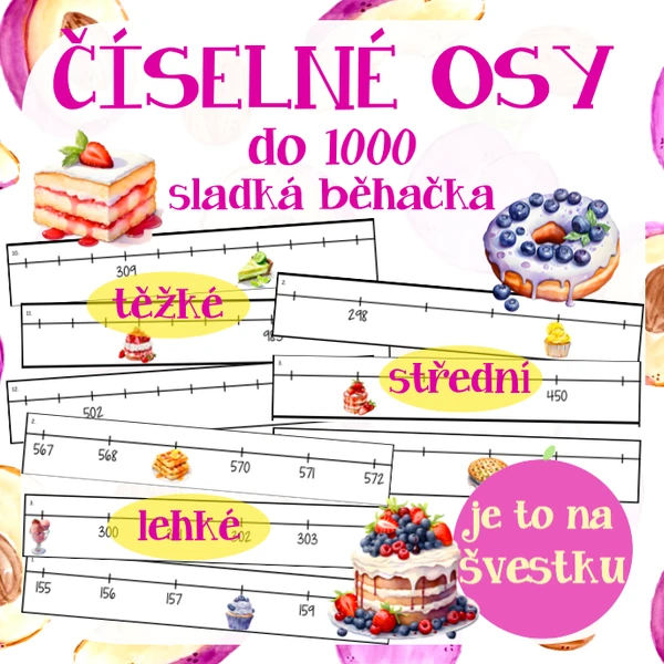 Číselné osy do 1 000 - sladká běhačka