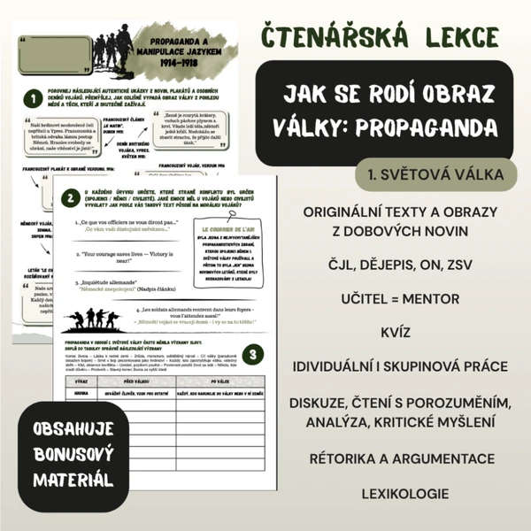 Čtenářská lekce: JAK SE RODÍ OBRAZ VÁLKY: PROPAGANDA