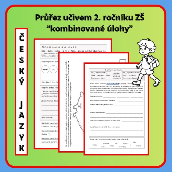 ČESKÝ JAZYK II. ROČNÍK ZŠ - Průřez učivem 2. ročníku (kombinované úlohy)