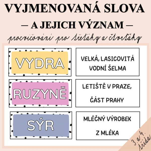 VYJMENOVANÁ SLOVA A JEJICH VÝZNAM