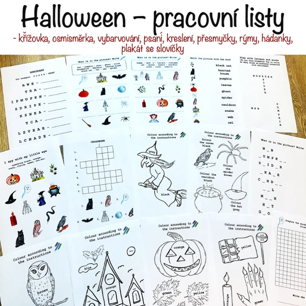 Halloween - pracovní listy AJ
