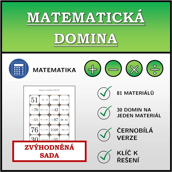 Matematická Domina | Domino | Zvýhodněná sada