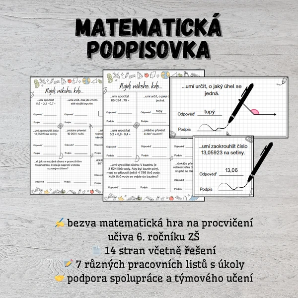 Matematická podpisovka 6.tř.