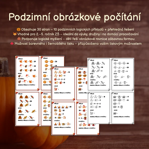 Podzimní obrázkové počítání