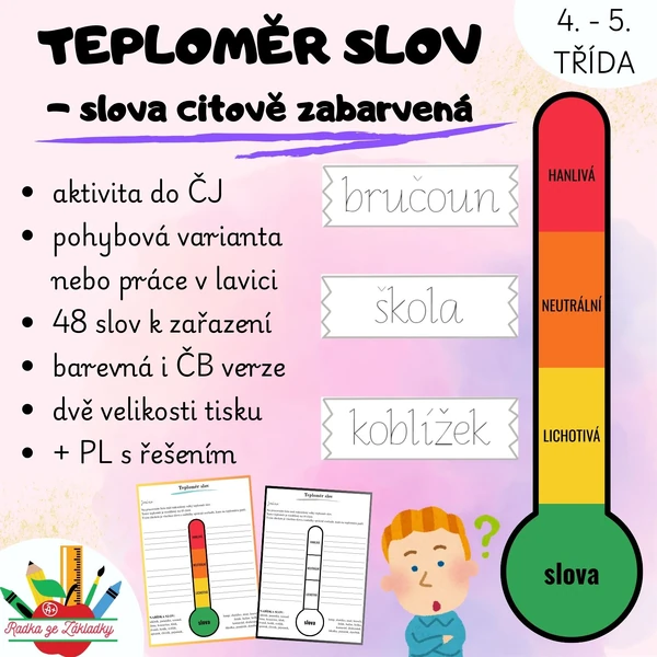 TEPLOMĚR SLOV - slova citově zabarvená