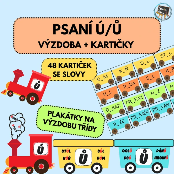 PSANÍ Ú/Ů - VÝZDOBA + KARTIČKY