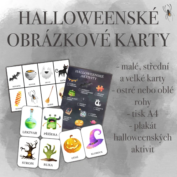 Halloweenské obrázkové karty