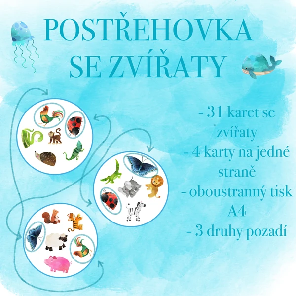 Postřehovka se zvířaty