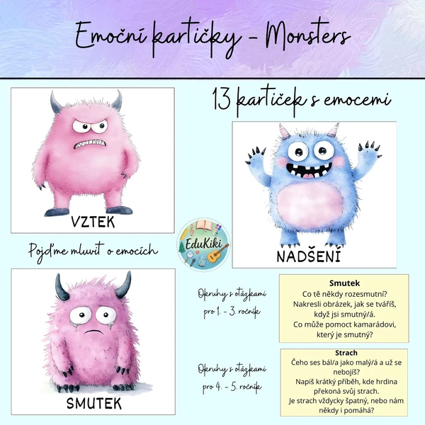 Emoční kartičky - Monsters